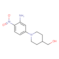 Chemical structure of [1-(3-amino-4-nitrophenyl)piperidin-4-yl]methanol - CSSB00004760028