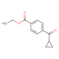 Chemical structure of ethyl 4-cyclopropanecarbonylbenzoate - CSSB00010008903