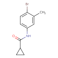 Chemical structure of N-(4-bromo-3-methylphenyl)cyclopropanecarboxamide - CSSB00000155614