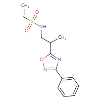 Chemical structure of N-[2-(3-phenyl-1,2,4-oxadiazol-5-yl)propyl]ethene-1-sulfonamide - CSSB21332124556