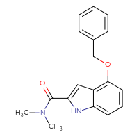 Chemical structure of 4-(benzyloxy)-N,N-dimethyl-1H-indole-2-carboxamide - CSSB01432918295