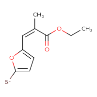 Chemical structure of ethyl (2Z)-3-(5-bromofuran-2-yl)-2-methylprop-2-enoate - CSSB00025776651