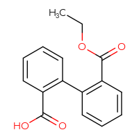Chemical structure of 2'-(ethoxycarbonyl)-[1,1'-biphenyl]-2-carboxylic acid - CSSB06581897897