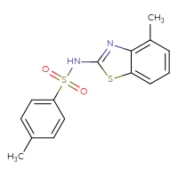 Chemical structure of 4-methyl-N-(4-methyl-1,3-benzothiazol-2-yl)benzene-1-sulfonamide - CSSB00026449669