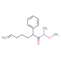 Chemical structure of N-methoxy-N-methyl-2-phenylhept-6-enamide - CSSB02000750034