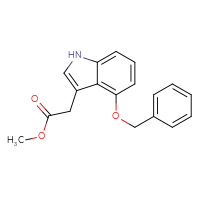 Chemical structure of methyl 2-[4-(benzyloxy)-1H-indol-3-yl]acetate - CSSB01392470607