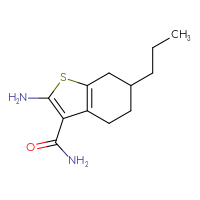 Chemical structure of 2-amino-6-propyl-4,5,6,7-tetrahydro-1-benzothiophene-3-carboxamide - CSSB00000292516