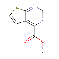 Chemical structure of methyl thieno[2,3-d]pyrimidine-4-carboxylate - CSSB00039495610