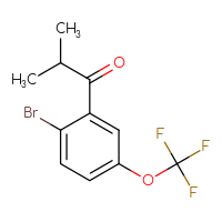 Chemical structure of 1-[2-bromo-5-(trifluoromethoxy)phenyl]-2-methylpropan-1-one - CSSB21103686768