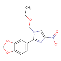 Chemical structure of 2-(2H-1,3-benzodioxol-5-yl)-1-(ethoxymethyl)-4-nitro-1H-imidazole - CSSB21531608308