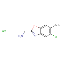 Chemical structure of 1-(5-chloro-6-methyl-1,3-benzoxazol-2-yl)methanamine hydrochloride - CSSB00015187219