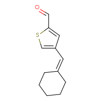 Chemical structure of 4-(cyclohexylidenemethyl)thiophene-2-carbaldehyde - CSSB00102712848