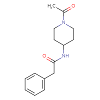 Chemical structure of N-(1-acetylpiperidin-4-yl)-2-phenylacetamide - CSSB00103818258
