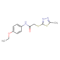 Chemical structure of N-(4-ethoxyphenyl)-2-[(5-methyl-1,3,4-thiadiazol-2-yl)sulfanyl]acetamide - CSSB00046129605