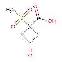 Chemical structure of 1-methanesulfonyl-3-oxocyclobutane-1-carboxylic acid - CSSB00012166599