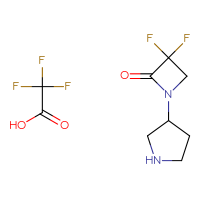 Chemical structure of 3,3-difluoro-1-(pyrrolidin-3-yl)azetidin-2-one; trifluoroacetic acid - CSSB20963435197