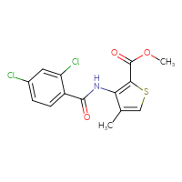 Chemical structure of methyl 3-(2,4-dichlorobenzamido)-4-methylthiophene-2-carboxylate - CSSB00025730018