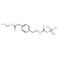 Chemical structure of ethyl 2-[4-(2-{[(tert-butoxy)carbonyl]amino}ethyl)phenyl]acetate - CSSB01747740455
