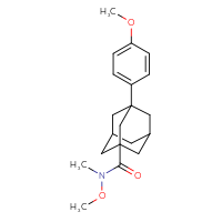 Chemical structure of N-methoxy-3-(4-methoxyphenyl)-N-methyladamantane-1-carboxamide - CSSB00026170901