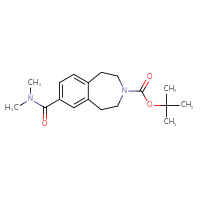 Chemical structure of tert-butyl 7-(dimethylcarbamoyl)-2,3,4,5-tetrahydro-1H-3-benzazepine-3-carboxylate - CSSB00179879450