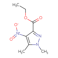 Chemical structure of ethyl 1,5-dimethyl-4-nitro-1H-pyrazole-3-carboxylate - CSSB00010874372