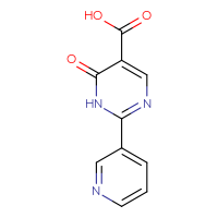 Chemical structure of 6-oxo-2-(pyridin-3-yl)-1,6-dihydropyrimidine-5-carboxylic acid - CSSB00011589399