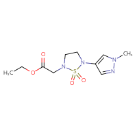 Chemical structure of ethyl 2-[5-(1-methyl-1H-pyrazol-4-yl)-1,1-dioxo-1λ⁶,2,5-thiadiazolidin-2-yl]acetate - CSSB01974236969