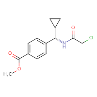 Chemical structure of methyl 4-[(S)-(2-chloroacetamido)(cyclopropyl)methyl]benzoate - CSSB21332081386