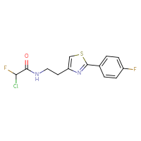 Chemical structure of 2-chloro-2-fluoro-N-{2-[2-(4-fluorophenyl)-1,3-thiazol-4-yl]ethyl}acetamide - CSSB21332117931