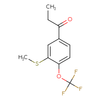 Chemical structure of 1-[3-(methylsulfanyl)-4-(trifluoromethoxy)phenyl]propan-1-one - CSSB00159338774