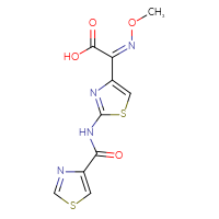 Chemical structure of (2Z)-2-(methoxyimino)-2-[2-(1,3-thiazole-4-amido)-1,3-thiazol-4-yl]acetic acid - CSSB21531608363