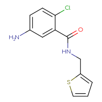 Chemical structure of 5-amino-2-chloro-N-[(thiophen-2-yl)methyl]benzamide - CSSB00000685649