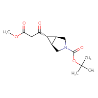 Chemical structure of tert-butyl (1R,5S,6S)-6-(3-methoxy-3-oxopropanoyl)-3-azabicyclo[3.1.0]hexane-3-carboxylate - CSSB02125605455