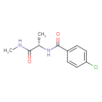 Chemical structure of (2S)-2-[(4-chlorophenyl)formamido]-N-methylpropanamide - CSSB01994262077