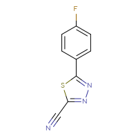 Chemical structure of 5-(4-fluorophenyl)-1,3,4-thiadiazole-2-carbonitrile - CSSB00015473072