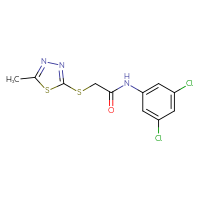 Chemical structure of N-(3,5-dichlorophenyl)-2-[(5-methyl-1,3,4-thiadiazol-2-yl)sulfanyl]acetamide - CSSB00138433669