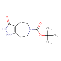Chemical structure of tert-butyl 3-oxo-1H,2H,3H,4H,5H,6H,7H,8H-pyrazolo[3,4-d]azepine-6-carboxylate - CSSB00010196870