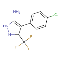 Chemical structure of 4-(4-chlorophenyl)-3-(trifluoromethyl)-1H-pyrazol-5-amine - CSSB00000425463