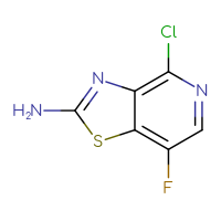 Chemical structure of 4-chloro-7-fluoro-[1,3]thiazolo[4,5-c]pyridin-2-amine - CSSB14893825057