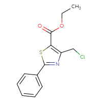 Chemical structure of ethyl 4-(chloromethyl)-2-phenyl-1,3-thiazole-5-carboxylate - CSSB00020680190