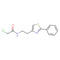 Chemical structure of 2-chloro-N-[2-(2-phenyl-1,3-thiazol-4-yl)ethyl]acetamide - CSSB02006832468