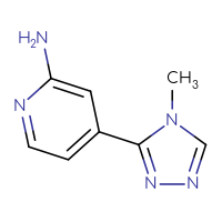 Chemical structure of 4-(4-methyl-4H-1,2,4-triazol-3-yl)pyridin-2-amine - CSSB00000694741