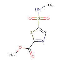 Chemical structure of methyl 5-(methylsulfamoyl)-1,3-thiazole-2-carboxylate - CSSB21043422503