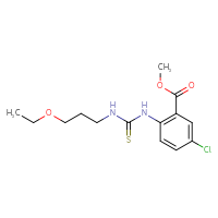 Chemical structure of methyl 5-chloro-2-{[(3-ethoxypropyl)carbamothioyl]amino}benzoate - CSSB21432500323