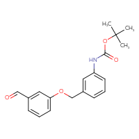 Chemical structure of tert-butyl N-{3-[(3-formylphenoxy)methyl]phenyl}carbamate - CSSB00244004818