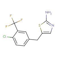 Chemical structure of 5-{[4-chloro-3-(trifluoromethyl)phenyl]methyl}-1,3-thiazol-2-amine - CSSB00000402930