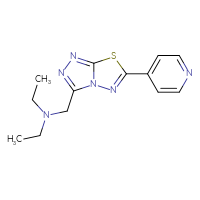 Chemical structure of diethyl({[6-(pyridin-4-yl)-[1,2,4]triazolo[3,4-b][1,3,4]thiadiazol-3-yl]methyl})amine - CSSB00121608338