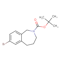 Chemical structure of tert-butyl 7-bromo-2,3,4,5-tetrahydro-1H-2-benzazepine-2-carboxylate - CSSB00010782641