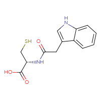 Chemical structure of (2R)-2-[2-(1H-indol-3-yl)acetamido]-3-sulfanylpropanoic acid - CSSB02200318796
