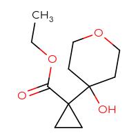 Chemical structure of ethyl 1-(4-hydroxyoxan-4-yl)cyclopropane-1-carboxylate - CSSB00102870518